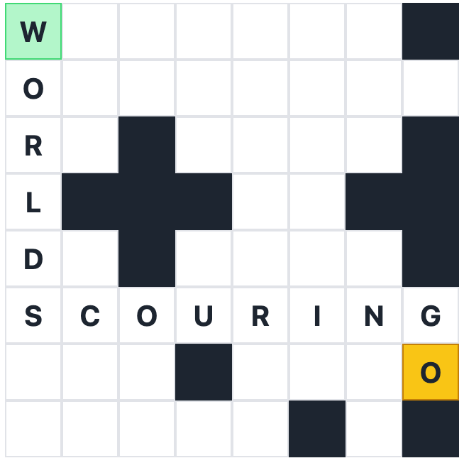 An example word crossing game